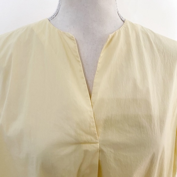 REMAIN BIRGER CHRISTENSEN MIRKA SOFT YELLOW SHORT SLEEVE V-NECK SHIFT MAXI DRESS - Picture 6 of 9